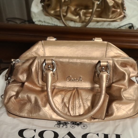 Coach Metallic Gold Satchel - Picture 1 of 8